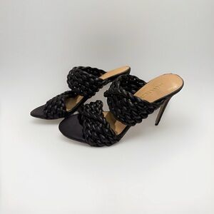 Shoe Dazzle Black Braided Sandals